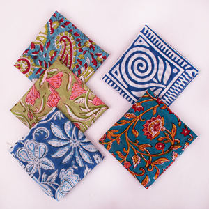 Pañuelo de Cabeza y Cuello Artesanal de Algodón Popelín Transpirable con Estampado Étnico de Jaipur, Ecológico y Moderno para Exteriores - Product Image 2