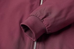 Good Quality Zipper Closure Maroon Color <b>Thin</b> Canvas <b>Puffer</b> Bomber Baseball Sports <b>Jackets</b> Custom Men Bomber <b>Jacket</b> Breathable - Product Image 3