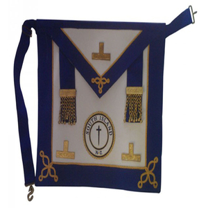 Customized Masonic Leather Hand Cuffs and Apron Set with Silver <b>Braid</b> past Master Wholesale Regalia for Wedding Gifts - Product Image 2