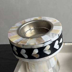 Wholesale <b>MOP</b> and MDF Incense Burner Set Bulk Luxury Handcrafted Bakhoor Censer with Matching Storage Jar and Serving Tray - Product Image 5