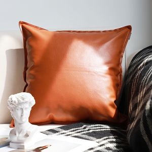 45cm Light Luxury Urban Simulated Leather Throw <b>Pillow</b> Wide Edge Decorative Cushion for <b>Sofa</b> Bed Living Room Modern Home Decor - Product Image 3
