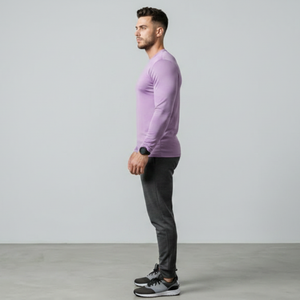 Camiseta de Manga Larga para Hombre, Diseño Sencillo, Color Sólido, Mezcla de Algodón, Ecológica, para Usar en Verano - Product Image 6