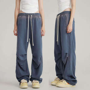 Pantalon de jogging évasé décontracté pour homme, taille mi-haute, 100 % coton, léger, coupe évasée empilée, haute qualité - Product Image 6