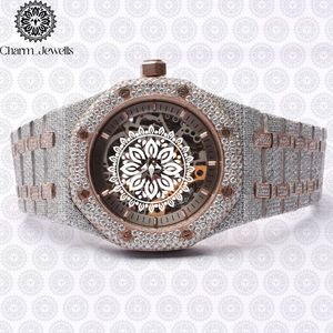 Reloj Mecánico de Lujo Charm_Jewells, Caja Irregular de 42 mm, Correa de Acero Inoxidable, Esfera de Cristal de Zafiro, Diseño Hueco, Unisex - Product Image 4