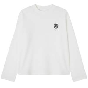 Camiseta de Manga Larga Holgada para Hombre, con Estampado Simple en el Pecho, Cuello Redondo de Algodón, Estilo Casual Urbano, Venta al por Mayor, OEM, Fábrica Personalizada - Product Image 1