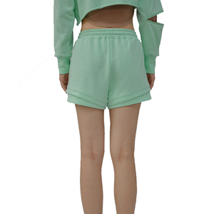 High Waist Double Layer <b>Compression</b> <b>Shorts</b> <b>Women</b> Cotton Outer <b>Short</b> Tights Running Base Layer <b>Shorts</b> Mid Rise Breathable Fabric - Product Image 5