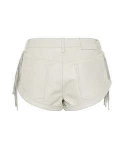 Hole sales High Waist Leather <b>Shorts</b> with <b>Tassel</b> Decoration Bohemian Style Women's <b>Shorts</b> and Available different color - Product Image 2