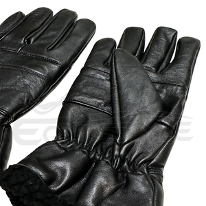 Gants d'hiver en cuir doublés de fourrure, chaleur et confort pour l'extérieur, style uni, logo personnalisé en relief, unisexe, mode, gants pour temps froid - Product Image 4