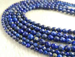 Perles de pierre précieuse naturelle Lapis Lazuli facettées rondes pour la fabrication de bijoux DIY en gros - Product Image 6