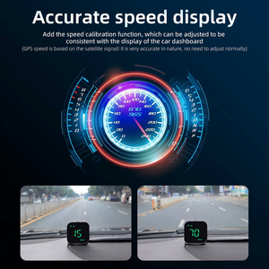 Affichage tête haute numérique du compteur de vitesse HUD GPS de voiture avec alarme de survitesse MPH & KMH Compass - Product Image 4