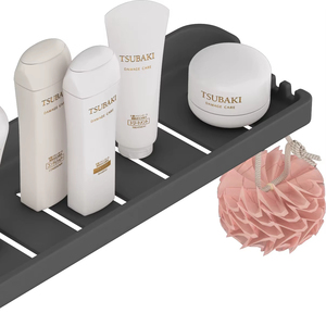 Étagère de douche murale en acier inoxydable antirouille, panier de rangement multifonctionnel pour salle de bain - Product Image 1