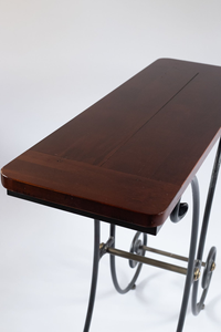 Luxury Iron <b>Console</b> <b>Table</b> with Wooden Top Decorative Entryway <b>Table</b> for Living Room and Hallway - Product Image 6