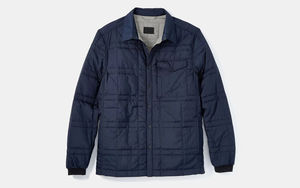 Veste matelassée marine pour homme, col rabattu, fermeture à boutons, coupe-vent, style décontracté, rembourrage en polyester, vêtements d'hiver - Product Image 5