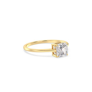 REYES Customizable HPHT CVD Lab Grown Diamond Hidden Halo Ring in 14K Solid Yellow Gold Special Occasion Wear Fine Jewelry - Product Image 3