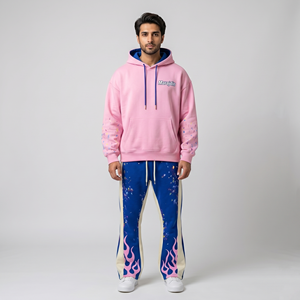 Service OEM Ensemble de survêtement à capuche oversize pour homme, style unique, décontracté, uni, personnalisable, marque privée, 100% coton molletonné - Product Image 4