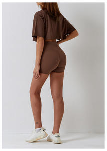 Ropa Deportiva Ecológica al por Mayor OEM, Ropa de Yoga Reciclada, Top Corto, Camisetas Holgadas de Manga Corta - Product Image 4