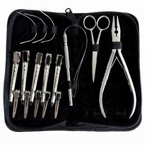 Professional Hair Extension <b>Tool</b> Kit Set With Hair Extension Pliers, Loop Needle, Pulling Hook, Sectioning Clips & Scissors <b>Tool</b> - Product Image 3