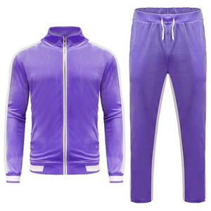 Men’s Lavender Velvet <b>Tracksuit</b>: Premium Two-Piece Athletic Performance & Modern Lifestyle Set - Product Image 1