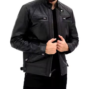 Chaqueta de invierno elegante para hombre, de cuero genuino, con parche de chenilla bordado personalizado, estilo universitario, para hombre. - Product Image 3