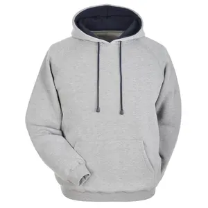 OEM custom logo winter hoodies sweatshirts cotton fleece unisex pullover hoodies casual wear silver gray hoodie for men