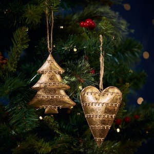 Handmade Metal Heart <b>Tree</b> <b>Ornament</b> Decorative Christmas Home Accent - Product Image 5