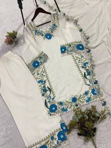 Nuevo Salwar Kameez Estilo Pakistaní Blanco para Mujer, Lujoso Conjunto de 3 Piezas con Bordado Floral, Ropa Tradicional India Kurti P, Llegada 2026 - Product Image 4