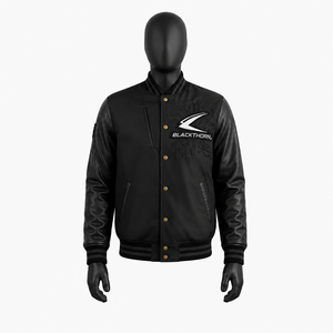 Chaqueta universitaria de béisbol para hombre de cuero de vaca con mangas, 440 gramos, bordado de chenilla, parches de lana y patchwork frontal - Product Image 1