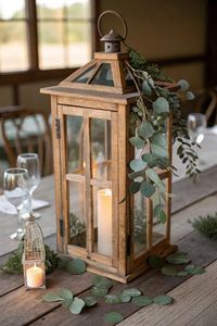 Customized Handmade Wooden Candle <b>Lantern</b> with <b>Black</b> Top Empty Candle Holder For Event & Home Decor - Product Image 2