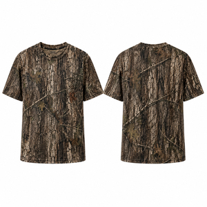 Camiseta de Camuflaje de Manga Corta para Hombre, Cuello Redondo, Corte Regular, Transpirable, de Poliéster, Informal, con Estampado - Product Image 1