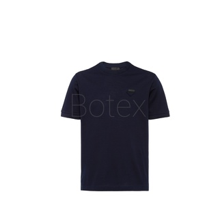 T-shirt en coton uni de haute qualité pour homme avec propriétés anti-plis et anti-boulochage, manches courtes, tissu tricoté - Product Image 3