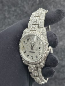 Montre-bracelet mécanique pour homme en acier inoxydable, entièrement sertie de diamants Moissanite VVS, dernière collection 2026, style Iced Out - Product Image 3