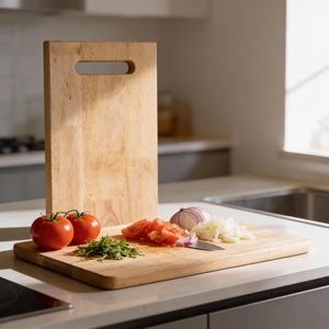 YOZONKY <b>Wooden</b> Rectangle Chopping Board With Handle Single <b>Piece</b> Kitchen Cutting Block - Product Image 4
