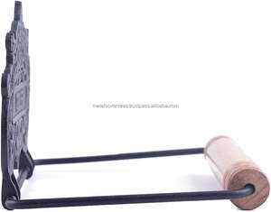 Portarrollos de Papel Higiénico de Metal Antiguo Pintado en Negro Mate de Lujo con Acabado en Níquel para Baño, Hotel o Cocina - Product Image 6