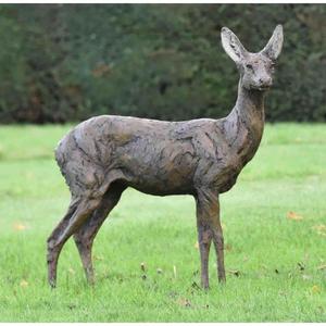 Ground Display Bronze Doe Deer Statue <b>Hand</b> <b>Casted</b> Technique Metal Female Deer Sculpture For Decoration Garden Supplies - Product Image 4