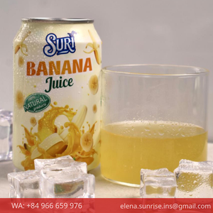 Jus de banane Suri 330ml en canette 100 Brix, boisson rafraîchissante faible en gras, Vietnam - Product Image 2