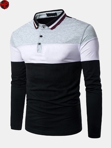 Chemise de golf décontractée unisexe à manches longues en tricot à séchage rapide Hexaplus Industries pour homme, polyester et coton, noir, blanc, gris - Product Image 1