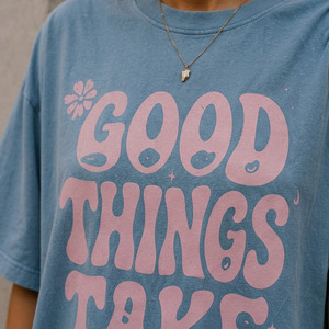 T-shirt ample à col rond et épaules tombantes pour femme, 100 % coton, imprimé, décontracté, respirant, extensible dans les 4 sens, streetwear, 180 g - Product Image 3