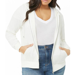 Wholesale Custom New Style Zipper Women Zipper <b>Hoodies</b> OEM Women Sports Cropped Cotton <b>Hoodie</b> with Drawstring Zip Pullover - Product Image 3
