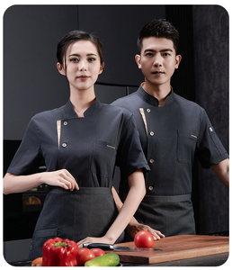 ชุดยูนิฟอร์มเชฟแขนสั้นสำหรับฤดูร้อน แบบยูนิเซ็กซ์ ผ้าถักโพลีเอสเตอร์/คอตตอน ระบายอากาศได้ดี เหมาะสำหรับงานโรงแรม ร้านอาหาร บาร์ - Product Image 6