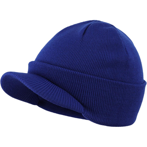 Gorro de Invierno para Hombre Bright Royal con Visera, Cálido, de Doble Punto, Transpirable, Personalizable, para Exteriores, OEM - Product Image 1