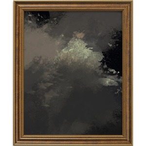 Wooden <b>Rectangle</b> <b>Mirror</b> Frame Vertical Dark Tone Abstract Art Design Gold Trim Border Decorative Wall Hanging - Product Image 3