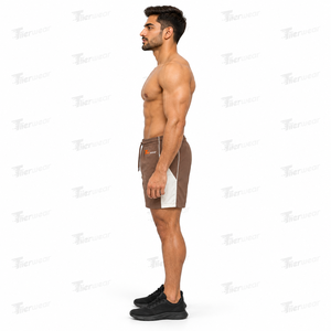 Shorts de course légers coupe-vent pour hommes, séchage rapide, polyester respirant, entraînement sportif, personnalisable OEM, dentelle satinée sur le devant - Product Image 3