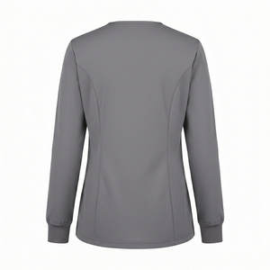 Chaquetas de Enfermería Personalizadas al por Mayor OEM, Uniformes de Hospital, Chaqueta de Calentamiento para Mujer con Cierre de Botones y Cuello Redondo - Product Image 3