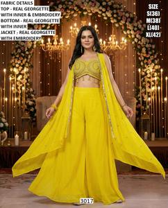 Zarmina Drape kurta/kurti ชุดปาร์ตี้แต่งงานยาวถึงพื้นแบบดั้งเดิมของผู้หญิง - Product Image 3