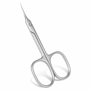 Tijeras para cutículas de acero inoxidable (para cortes finos de cutículas y restos de piel, cuidado seguro de las uñas, borde afilado) Plata Premium - Product Image 6