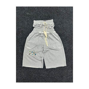 Pantalones Cortos Holgados de Forro Polar para Hombre con Logotipo Personalizado, Bordado, Doble Cintura, Estilo Urbano, con Pedrería y Diseño de Moda - Product Image 1