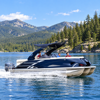 Bateau ponton électrique en aluminium haut de gamme pour la pêche, les croisières sur le lac, les sports nautiques et le transport de passagers en famille ou en entreprise