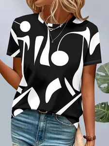 T-shirt en coton 100% respirant à séchage rapide pour femme, imprimé cerises, col rond, manches courtes, coupe ample, décontracté, printemps-été - Product Image 3
