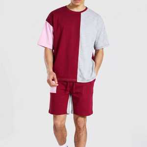 Conjunto de Verano para Hombre, Camiseta de Manga Corta con Pantalones Cortos, Estilo Moderno con Contraste de Color, Atuendo Informal de Dos Piezas - Product Image 4