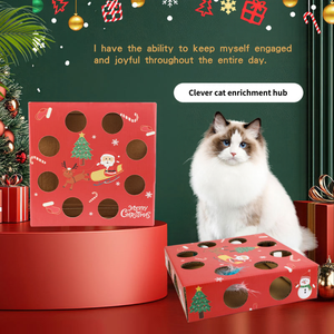 Jouet Électrique Whack-A-Mole pour Chat, Boîte de Jeu de Recherche de Cachette en Carton Ondulé à 16 Trous pour Chats d'Intérieur, Personnalisable - Product Image 5